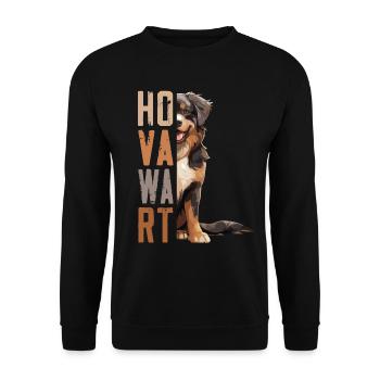 Hovawart owner Farmer Dog Purebred Retro - Unisex Sweatshirt - black - Front - Alina (178cm) & Michal (187cm)