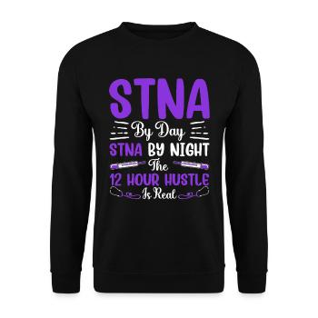 12 Hours of Hustle and Bustle - State Tested - Unisex Sweatshirt - black - Front - Alina (178cm) & Michal (187cm)