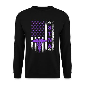 STNA U.S. Flag - State Tested - Unisex Sweatshirt - black - Front - Alina (178cm) & Michal (187cm)
