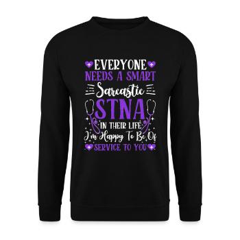 Service To You - State Tested Nursing Assistant - Unisex Sweatshirt - black - Front - Alina (178cm) & Michal (187cm)