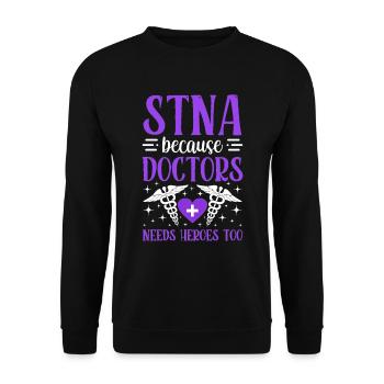 Doctors Need Heroes - State Tested - Unisex Sweatshirt - black - Front - Alina (178cm) & Michal (187cm)