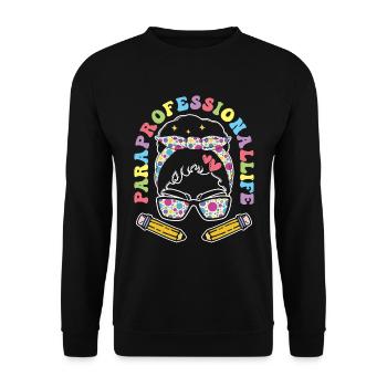Funny Para Teacher ParaprofessionAllife - Unisex Sweatshirt - black - Front - Alina (178cm) & Michal (187cm)