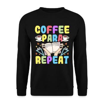 Coffee Para Repeat - Classroom Assistant - Unisex Sweatshirt - black - Front - Alina (178cm) & Michal (187cm)