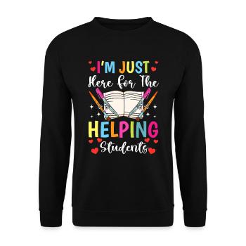 Ici Pour Para Enseignant Paraprofessionnel - Sweat-shirt Unisexe - noir - Devant - Alina (178cm) & Michal (187cm)