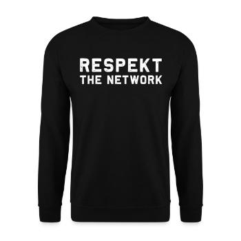 "Resp. Das Netzwerk" Funny System Engineering - Unisex Pullover - Schwarz - Vorne - Alina (178cm) & Michal (187cm)