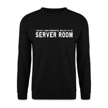 « J’aime les longues promenades romantiques jusqu’à la - Sweat-shirt Unisexe - noir - Devant - Alina (178cm) & Michal (187cm)