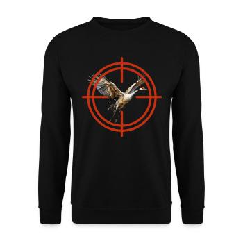Vogelbeobachtung Sandhill Crane Nebraska Sandhill - Unisex Pullover - Schwarz - Vorne - Alina (178cm) & Michal (187cm)
