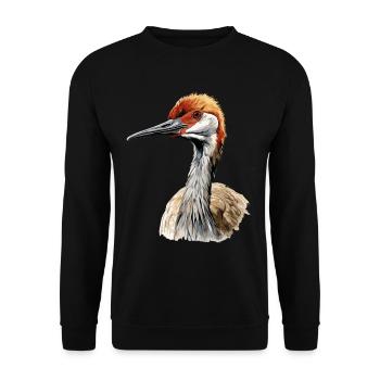 Vogelbeobachtung Sandhill Crane Nebraska Sandhill - Unisex Pullover - Schwarz - Vorne - Alina (178cm) & Michal (187cm)