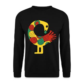 Sankofa Symbol Adinkra Ghana Pan African Colors - Unisex Sweatshirt - black - Front - Alina (178cm) & Michal (187cm)