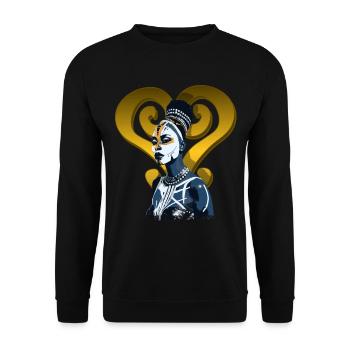 Sankofa Symbol Adinkra Ghana Black History - Unisex Sweatshirt - black - Front - Alina (178cm) & Michal (187cm)