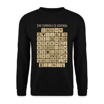 Sankofa Symbols of Adinkra Ghana Blacks - Unisex Sweatshirt - black - Front - Alina (178cm) & Michal (187cm)