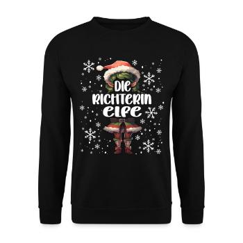 Weihnachtsoutfit Richterin Wichtel - Unisex Pullover - Schwarz - Vorne - Alina (178cm) & Michal (187cm)