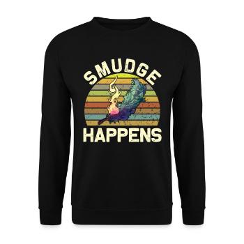 Smudge Sage Feather Spiritual Witchcraft - Unisex Sweatshirt - black - Front - Alina (178cm) & Michal (187cm)