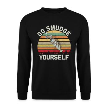 Smudge Sage Feather Spiritual Witchcraft - Unisex Sweatshirt - black - Front - Alina (178cm) & Michal (187cm)