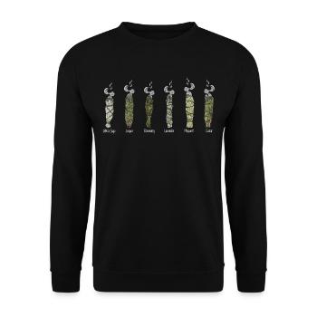 Smudge Sage Feather Spiritual Witchcraft - Unisex Sweatshirt - black - Front - Alina (178cm) & Michal (187cm)