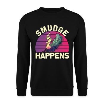 Smudge Sage Feather Spiritual Witchcraft - Unisex Sweatshirt - black - Front - Alina (178cm) & Michal (187cm)