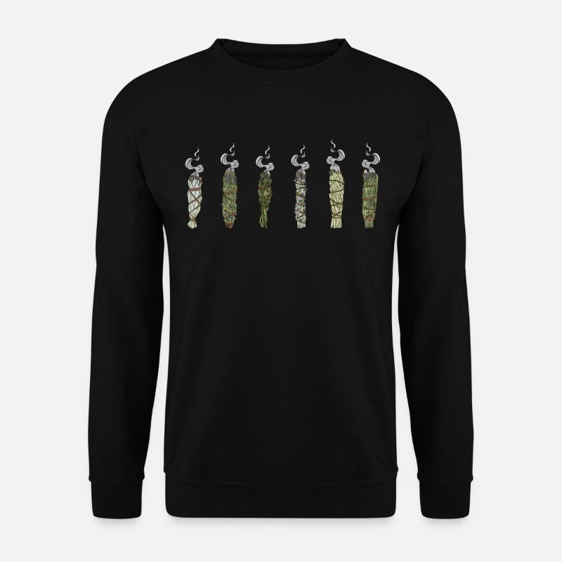 Smudge Sage Feather Spiritual Witchcraft - Unisex Sweatshirt - black