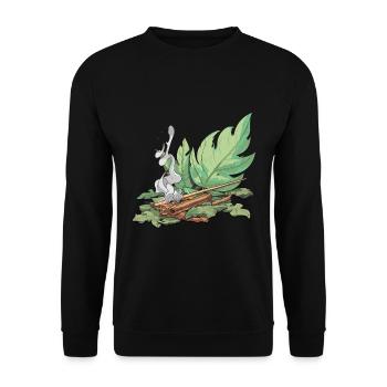 Smudge Sage Feather Spiritual Witchcraft - Unisex Sweatshirt - black - Front - Alina (178cm) & Michal (187cm)