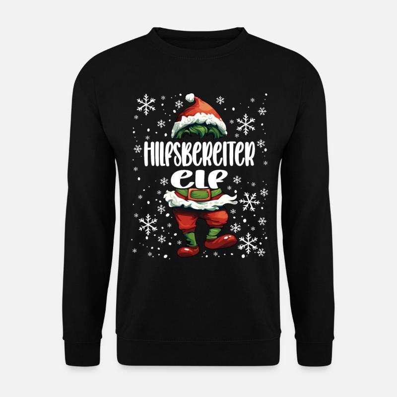 Weihnachtsoutfit Hilfsbereiter Elf - Unisex Pullover - Schwarz