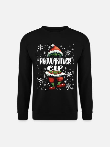 Weihnachtsoutfit Provokativer Elf - Unisex Pullover - Schwarz