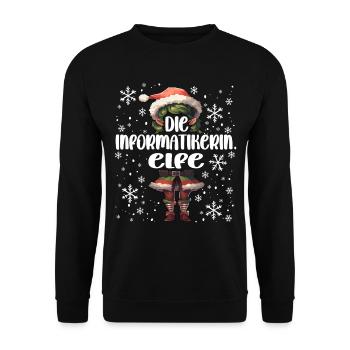 Weihnachtsoutfit Informatikerin Wichtel - Unisex Pullover - Schwarz - Vorne - Alina (178cm) & Michal (187cm)