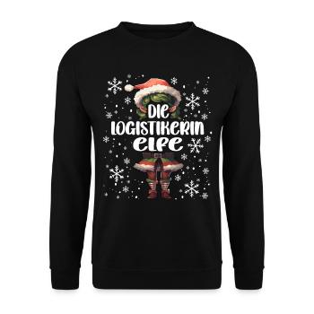 Weihnachtsoutfit Logistikerin Wichtel - Unisex Pullover - Schwarz - Vorne - Alina (178cm) & Michal (187cm)