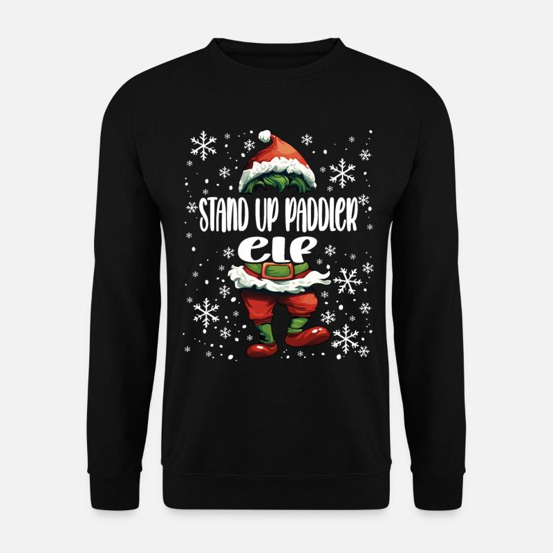 Weihnachtsoutfit Stand up paddler Elf - Unisex Pullover - Schwarz