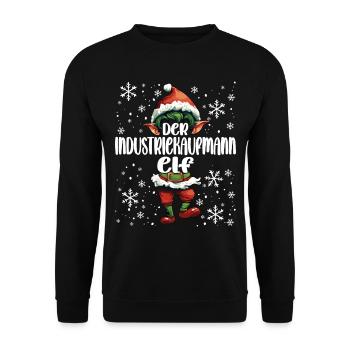Weihnachtsoutfit Industriekaufmann - Unisex Pullover - Schwarz - Vorne - Alina (178cm) & Michal (187cm)