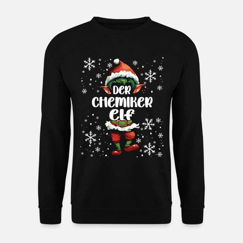 Weihnachtsoutfit Chemiker Elf Wichtel - Unisex Pullover - Schwarz