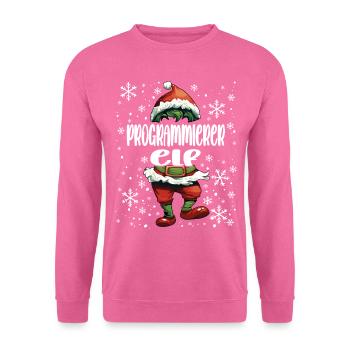 Weihnachtsoutfit Programmierer Elf - Unisex Pullover - Pink - Vorne