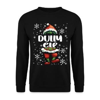 Tenue de Noël Dully Elf - Sweat-shirt Unisexe - noir - Devant - Alina (178cm) & Michal (187cm)