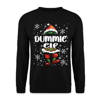 Tenue de Noël Elfe Nul - Sweat-shirt Unisexe - noir - Devant - Alina (178cm) & Michal (187cm)