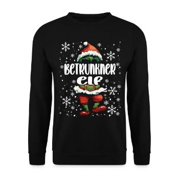 Tenue de Noël Drunk Elf - Sweat-shirt Unisexe - noir - Devant - Alina (178cm) & Michal (187cm)