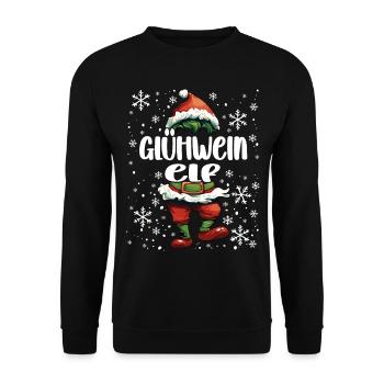 Tenue de Noël Lutin au vin chaud - Sweat-shirt Unisexe - noir - Devant - Alina (178cm) & Michal (187cm)