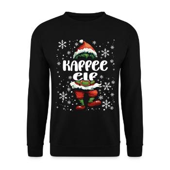 Tenue de Noël Elfe Café - Sweat-shirt Unisexe - noir - Devant - Alina (178cm) & Michal (187cm)