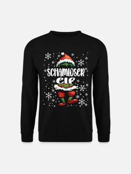 Weihnachtsoutfit Schamloser Elf - Unisex Pullover - Schwarz