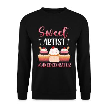 Cupcake-künstler Backt - Unisex Pullover - Schwarz - Vorne - Alina (178cm) & Michal (187cm)