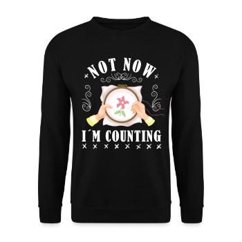 Ne faites pas de point de croix maintenant je compte le point de croix - Sweat-shirt Unisexe - noir - Devant - Alina (178cm) & Michal (187cm)