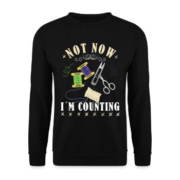 Ne faites pas de point de croix maintenant je compte le point de croix - Sweat-shirt Unisexe - noir - Devant - Alina (178cm) & Michal (187cm)