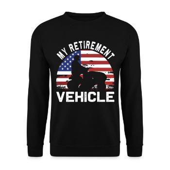 Tondeuse de course drôle Drapeau américain - Sweat-shirt Unisexe - noir - Devant - Alina (178cm) & Michal (187cm)