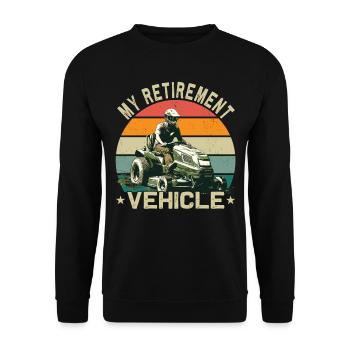 Mein Rasenmäher Im Ruhestandsfahrzeug Rennend - Unisex Pullover - Schwarz - Vorne - Alina (178cm) & Michal (187cm)