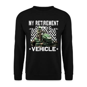 Mein Rasenmäher Im Ruhestandsfahrzeug Rennend - Unisex Pullover - Schwarz - Vorne - Alina (178cm) & Michal (187cm)