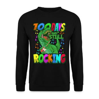 100th Day of School Dino Costume 100 Days of School - Unisex Sweatshirt - black - Front - Alina (178cm) & Michal (187cm)