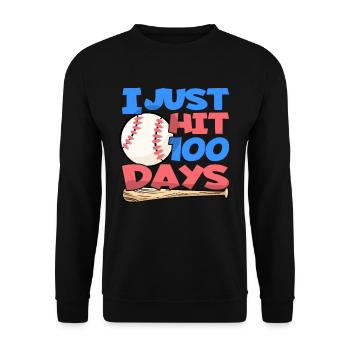 100. Tag Des Schulbaseballkostüms 100 Tage - Unisex Pullover - Schwarz - Vorne - Alina (178cm) & Michal (187cm)