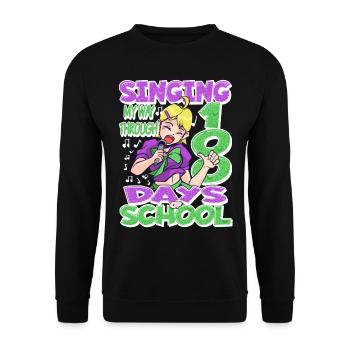 100. Tag Der Schulgesundkostüm 100 Schultage - Unisex Pullover - Schwarz - Vorne - Alina (178cm) & Michal (187cm)