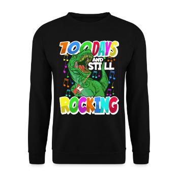 100th Day of School Dino Costume 100 Days of School - Unisex Sweatshirt - black - Front - Alina (178cm) & Michal (187cm)