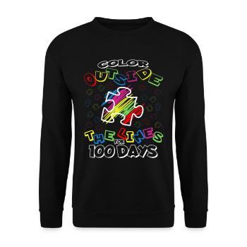100. Tag Des Schulpuzzle Kostüm 100 Schultage - Unisex Pullover - Schwarz - Vorne - Alina (178cm) & Michal (187cm)