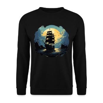 Sea Shanty Design For Loved Ones While Singing - Unisex Sweatshirt - black - Front - Alina (178cm) & Michal (187cm)