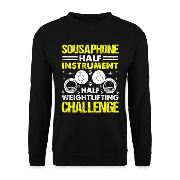Funny Sousaphone Brass Band Player Marschband - Unisex Pullover - Schwarz - Vorne - Alina (178cm) & Michal (187cm)