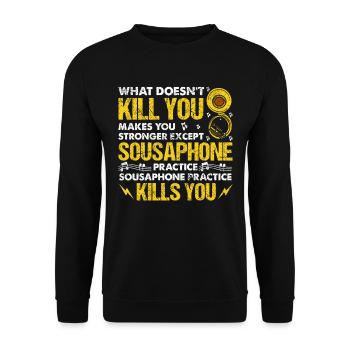 Funny Sousaphone Brass Band Player Marschband - Unisex Pullover - Schwarz - Vorne - Alina (178cm) & Michal (187cm)